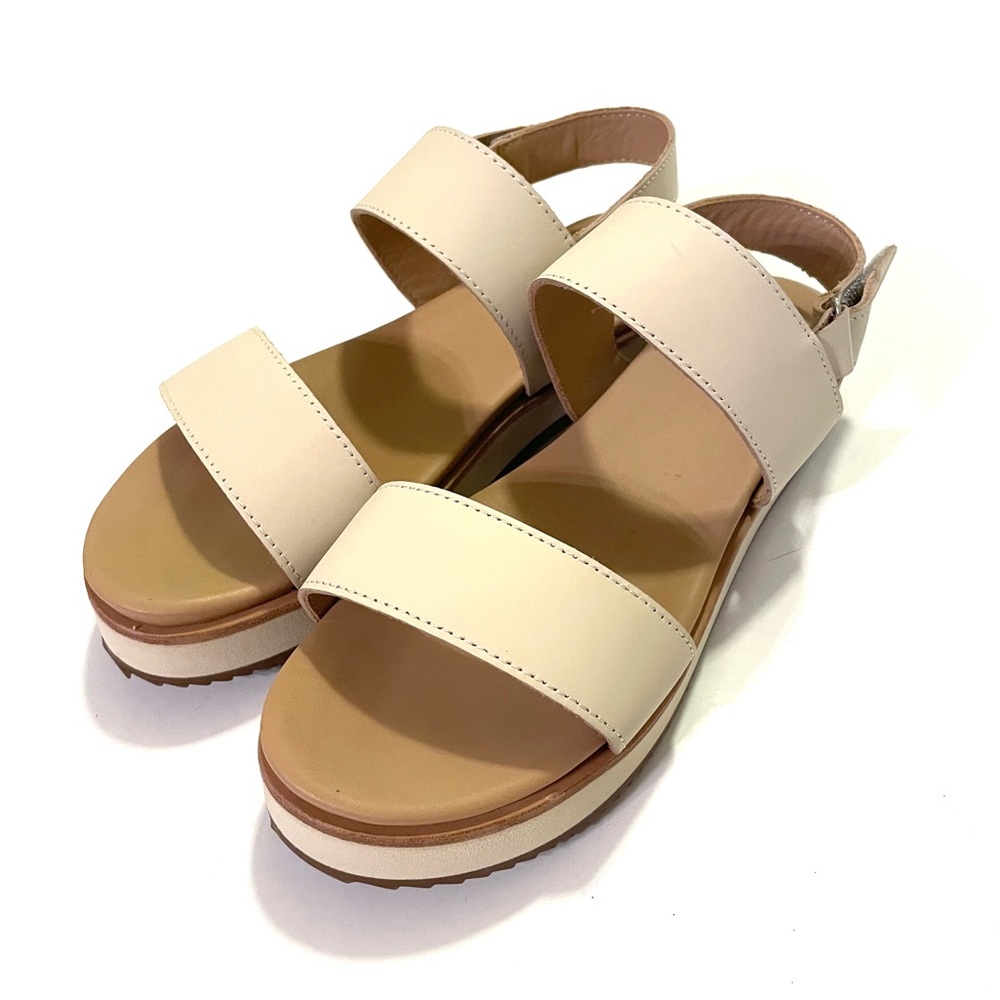 Nisolo Flatform Leather Sandals Bone